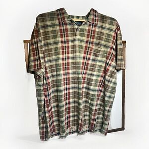 Vintage 90s Streetwear Mens XXL Baggy Fit Collared Polo Shirt Plaid.‎    Y